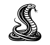 Wall Stickers a Cobra Snake with It's Head Down on a 42x48.1cm Self Adhesive Black