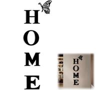 Wall Stickers, Acrylic Decorative Home Accessories Wall Stickers Living Room Mirror Effect Home Sign Letters Removable Wall Sticker House Decor Accessories Entry Way New Home Sign(Black)