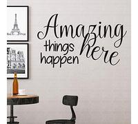 Wall Stickers, Amazing Things Happen Here Letter Wall Stickers Removable Art Mural Wall Decals Home Decoration Wallpaper 52X75Cm