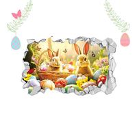 Wall Stickers and Murals | Removable Cartoon Rabbit Stickers, Background Decoration for Bedroom | Children's Room, Nursery, School, and Decoration