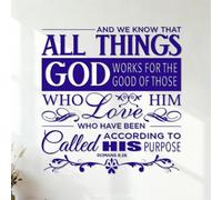 Wall Stickers and we Know that in All Things God Works for the Good of Those who Love him who Have Been Called According to his Purpose. Romans 8:28 42x44.1cm Tattoo Culture DarkBlue