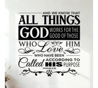 Wall Stickers and we Know that in All Things God Works for the Good of Those who Love him who Have Been Called According to his Purpose. Romans 8:28 42x44.1cm Equipped with Transfer Film kit Black