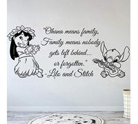 Wall Stickers Art Deco Decals Ohana Family Quotes Kindergarten Inspired Wall Stickers Lilo Stitch Ohana Means Family Vinyl Stickers 56X28Cm