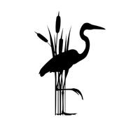 Wall Stickers Asian Japanese Bird Heron ation 36x52.4cm Art Decoration Small Black