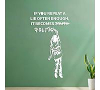 Wall Stickers Background Text Written by a Little Girl: If You Repeat a Lie Often Enough it Becomes the Truth. Politics 54.6x92.4cm Can Modify and add Information White