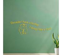 Wall Stickers Because I Have a Brother I Always Have a Friend with Polar Bears 39x111.7cm Car Body Decoration Yellow