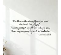 Wall Stickers Biblical Poetry for I Know the Plans I Have for You declares the Lord Plans for Peace and not for Disaster to give You a Future and a Hope.Jeremiah 29:11 32x83.6cm Car Body Decoration