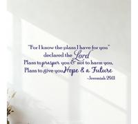 Wall Stickers Biblical Poetry for I Know the Plans I Have for You declares the Lord Plans for Peace and not for Disaster to give You a Future and a Hope.Jeremiah 29:11 32x83.6cm It Won't Fall Off
