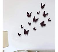 Wall Stickers Black 3D Butterfly Wall Art Murals Removable Self-Adhesive Decals Nursery Kindergarden Kids Room Restaurant Cafe Hotel Office Home Decoration