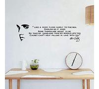 Wall Stickers Black Like a River Flows.Elvis Presley Song Lyrics Vinyl Wall Art Sticker Quote Finished Size: 110x30cm