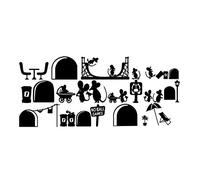 Wall Stickers Black Mo Hole Wall Art Sticker Washing Vinyl Decal Mice Home Skirting Board Wall Decals Home Decor Size 25 * 55Cm Attractive Processed