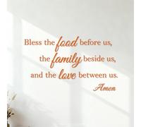 Wall Stickers Bless The Food Before us The Family Beside us and The Love Between us Amen 54.6x93.7cm Personalized Customization Orange