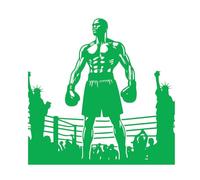Wall Stickers Boxing Fighter Standing in The Ring with The Statue of Liberty in The 42x42.1cm Removable Without Leaving Glue Green
