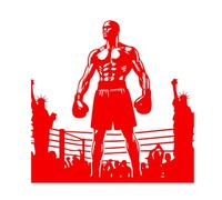Wall Stickers Boxing Fighter Standing in The Ring with The Statue of Liberty in The 54.6x54.7cm It Won't Fall Off Red