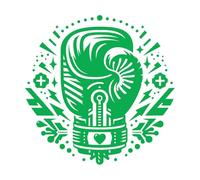 Wall Stickers Boxing Glove with Surrounding Symbols Creating a Powerful Artistic 67.2x67.4cm Car Body Decoration Green