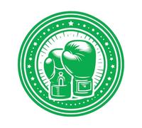 Wall Stickers Boxing Gloves Emblem Within a starstudded Circular Border signifying Sport and Competition 54.6x55.1cm Can Modify and add Information Green