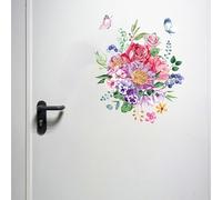 Wall Stickers Butterflies and Flowers - Wallpaper for Bedroom Adults Flower Wall Art Decals Watercolor Butterfly Wall Decor 0924