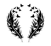 Wall Stickers Butterfly Feather Tribe 81x81cm Can Modify and add Information Extra Large Black