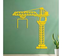 Wall Stickers Construction Crane Building Truck Boys Playroom 42x46.4cm Do not Damage the wall Surface Yellow