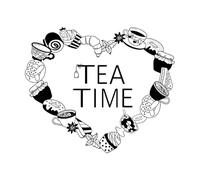 Wall Stickers Cookies Croissants Tea Coffee Pancake 36x43.2cm Can Modify and add Information S-Black