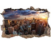 Wall Stickers Cracked DIY Mural Wall Sticker Hole in The Wall 3D City New Y Decor Sticker Wall Tattoo 31 50x70CM