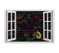 Wall Stickers Decor Photo Sticker 60x40cm Colorful Math Patterns - Classroom Theme No. H10679M_WANS1E