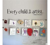 Wall Stickers, DIY Quotes Wall Stickers Every Child is an Artist Vinyl Decals Children Art Display Wall Stickers Removable Home Decoration 61X10Cm