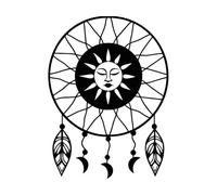 Wall Stickers Dreamcatcher embodying sac Geometry 38x51.3cm Tattoo Culture Black