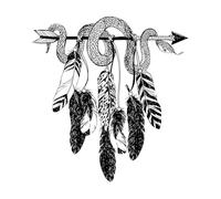Wall Stickers Dreamcatcher with Arrow Feathers and Snake 42x44.4cm Window Decals Black