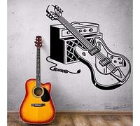 Wall Stickers Electric Guitar Wall Decals Rock Pop Music Wall Art Muralists Decorate Musical Instruments with Music Guitar Stickers 57 * 57C M