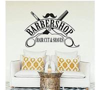 Wall Stickers Fashion Creative Wall Stickers Barber Shop Window Stickers Barber Clippers Barber Shop Scissors Interior Design 83X57Cm