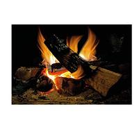 Wall Stickers Fireplace with Burning Log Fire Holiday Wall Decal Decoration Firewoods Flames Photorealistic Art Poster (Custom, Log Fire)