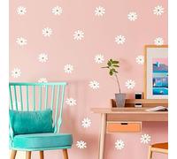 Wall Stickers, Flower Wall Stickers, Wall Sticker for Bedrooms, 8 Sheets Self-Adhesive Daisy Wall Decals, White Boho Nursery Decor for Girls Boys Rooms