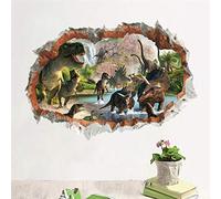 Wall Stickers for Bedrooms 3 Sets Jurassic Park Dinosaur for Kids Rooms Bedroom Home Decor 3D Vivid Wall Decals PVC Mural Art DIY Poster