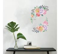 Wall Stickers for Kitchen Pink Flowers Wall Sticker Floral Decals Peel and Stick Wall Art Mural for Home Bedroom 0923