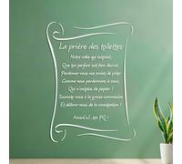 Wall Stickers French Toilet Prayers Bible Verses Bathing House Rules Christian Amen Inspirational Quotes 42x57cm Glass Stickers White