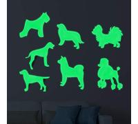 Wall Stickers Glow in The Dark. Decorative Vinyl for Plug or Switch Dog Drinks. Fluorescent Animal Stickers. Bright Sheets