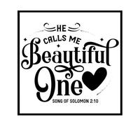 Wall Stickers He Called me Beautiful Bible Verse Calligraphy Christian 42x42cm Personalized Customization Black