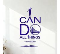 Wall Stickers I Can Do It All Stephen Curry Quotes Basketball Player Fitnesscenter Exercise 42x78.9cm Easy Installation DarkBlue