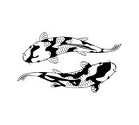 Wall Stickers Japanese Koi Fish Camping Rv Rv River Animal Fish Car 32x54.3cm Multi Color Selection Small Black