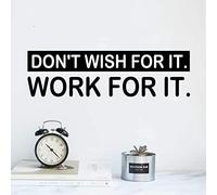 Wall Stickers, Large Wall Stickers, Non-Printing, Women Men, for Office Gym and More, Yoga Positive Sports Poster, Home Vinyl Art Family Decor Sayings Word Sign, Don't Wish for it Work for it 35"X9.8"