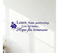 Wall Stickers Learn from Yesterday Live for Today Hope for Tomorrow 32.5x110.5cm Car Body Decoration DarkBlue