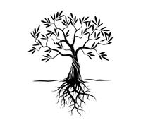 Wall Stickers Living Home Tree Branches with Roots 36x44.8cm Art Decoration Small Black