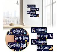 Wall Stickers Living Room Outer Space Canvas Wall Art, Space Nursery, Positive Affirmations for Boys, Kind Art for Boys Kids Bedroom Playroom Nursery Kids Bedroom (Dark Blue)