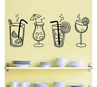 Wall Stickers Mural Decals Wallpaper Cocktail Glasses Wall Decal Drinks Alcohol Sticker Kitchen Bar Decoration 57X24Cm