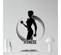 Wall Stickers Mural Decals Wallpaper Fitness Sticker Modern Home Decor Sport Girl Woman Gym Club Sign Window Decals Mural Poster 57X67Cm