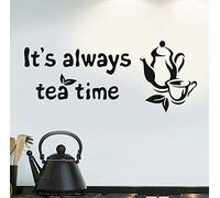 Wall Stickers Mural Decals Wallpaper It's Always Tea Time Kitchen Room Wall Decor Dinning Room Mural Home Decoration 57X23Cm