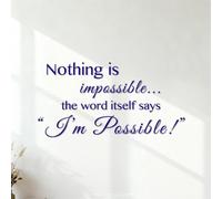 Wall Stickers Nothing is Impossible... the Word Itself says:I'm Possible! 40.8x79.5cm Can Modify and add Information DarkBlue