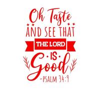 Wall Stickers oh Taste and See That The Lord is Good Design 57.6x80.2cm Window Decals Red