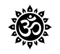 Wall Stickers om aum om Sign and sac Sound Symbol in Yoga 42x42.8cm Wall beautification Black